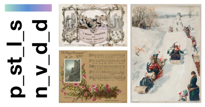 Postales de Navidad con ilustraciones vintage