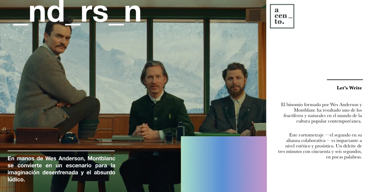 Segundo Cortometraje Lets Write de Wes Anderson y Montblanc