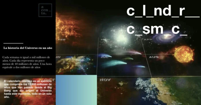 calendario cósmico Carl Sagan